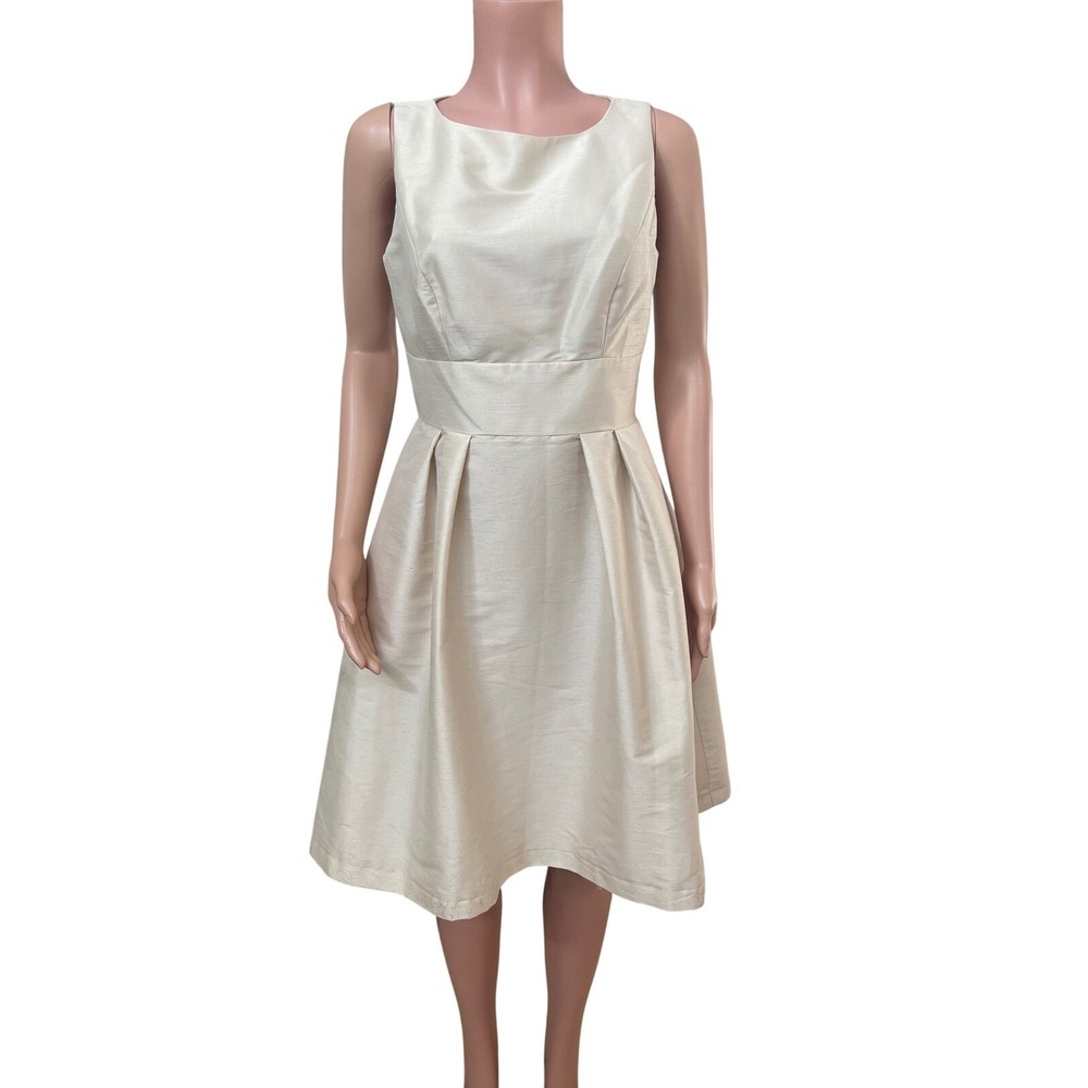 Alfred Sung Champagne Fit & Flare Sleeveless Dress D679 Size 8 Homecoming